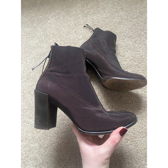 Donald J. Pilner Brown/Maroon Heeled Boots Size 6.5 Made in Spain - Picture 4 of 12